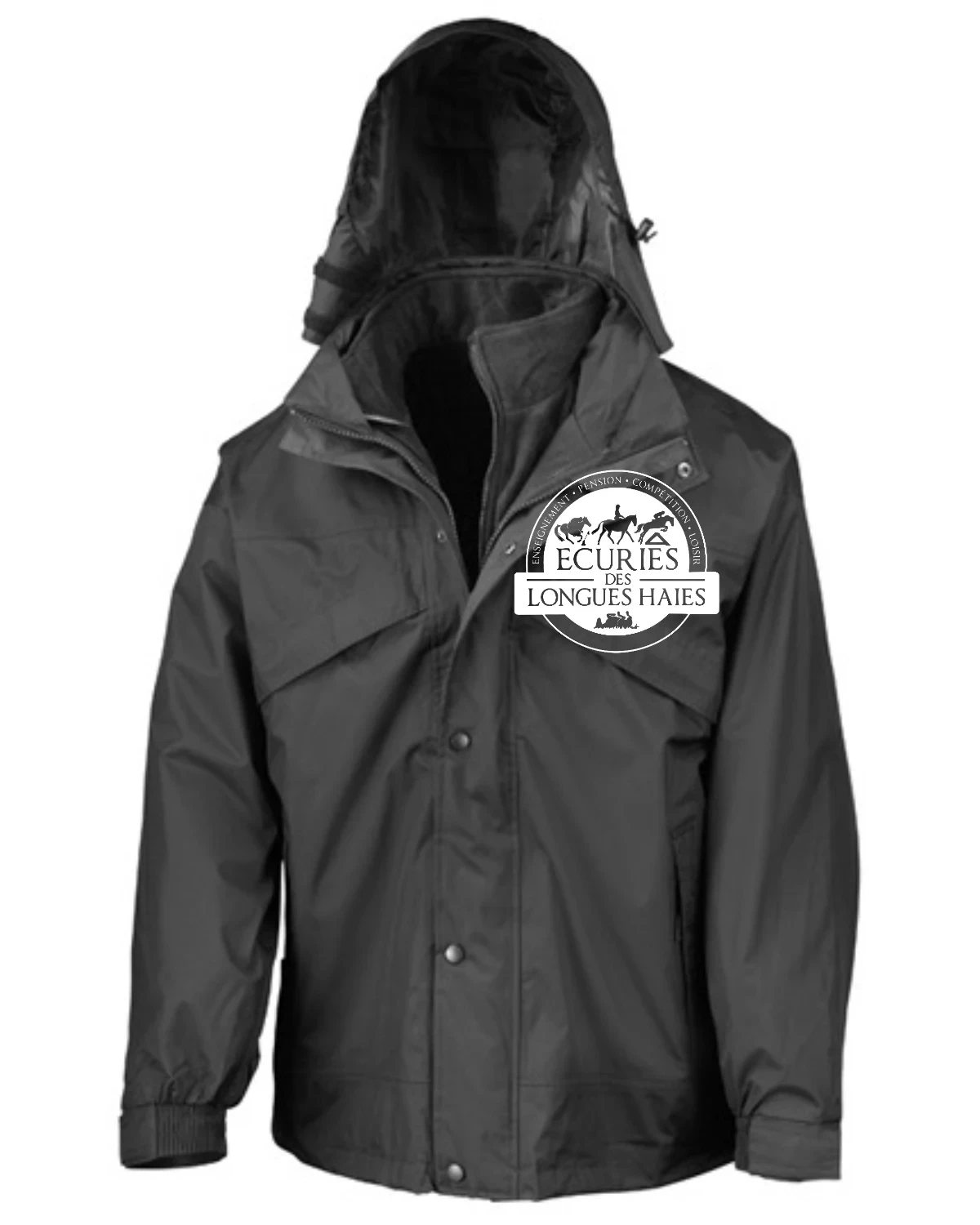 Manteau d'Hiver avec Blouson Polaire Détachable Personnalisé - front