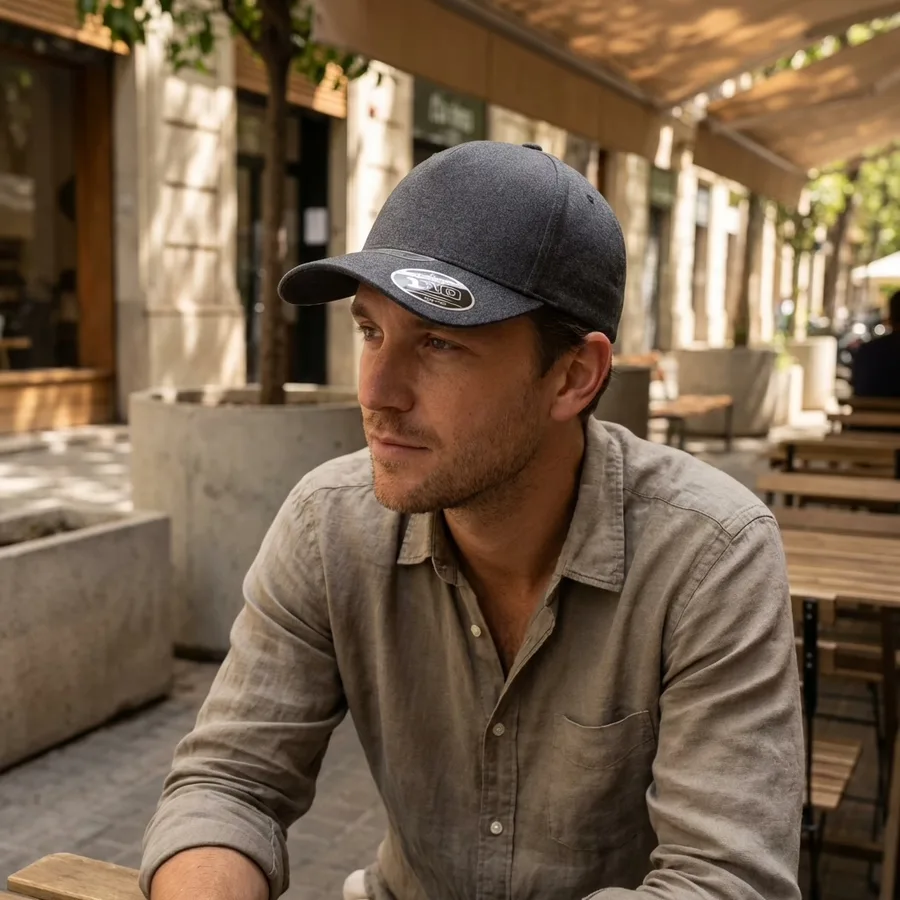 Casquette Flexfit 110 Grey Melange à personnaliser