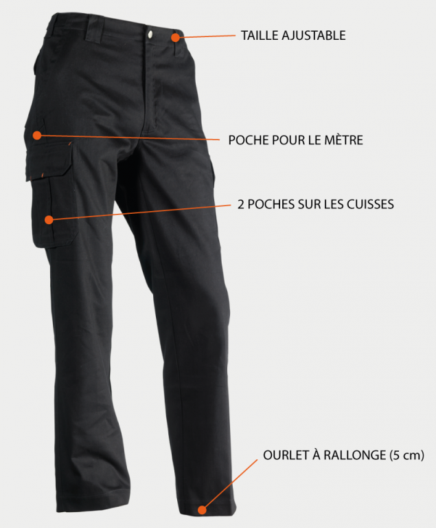 Pantalon de Travail 100% Coton Personnalisé - heart
