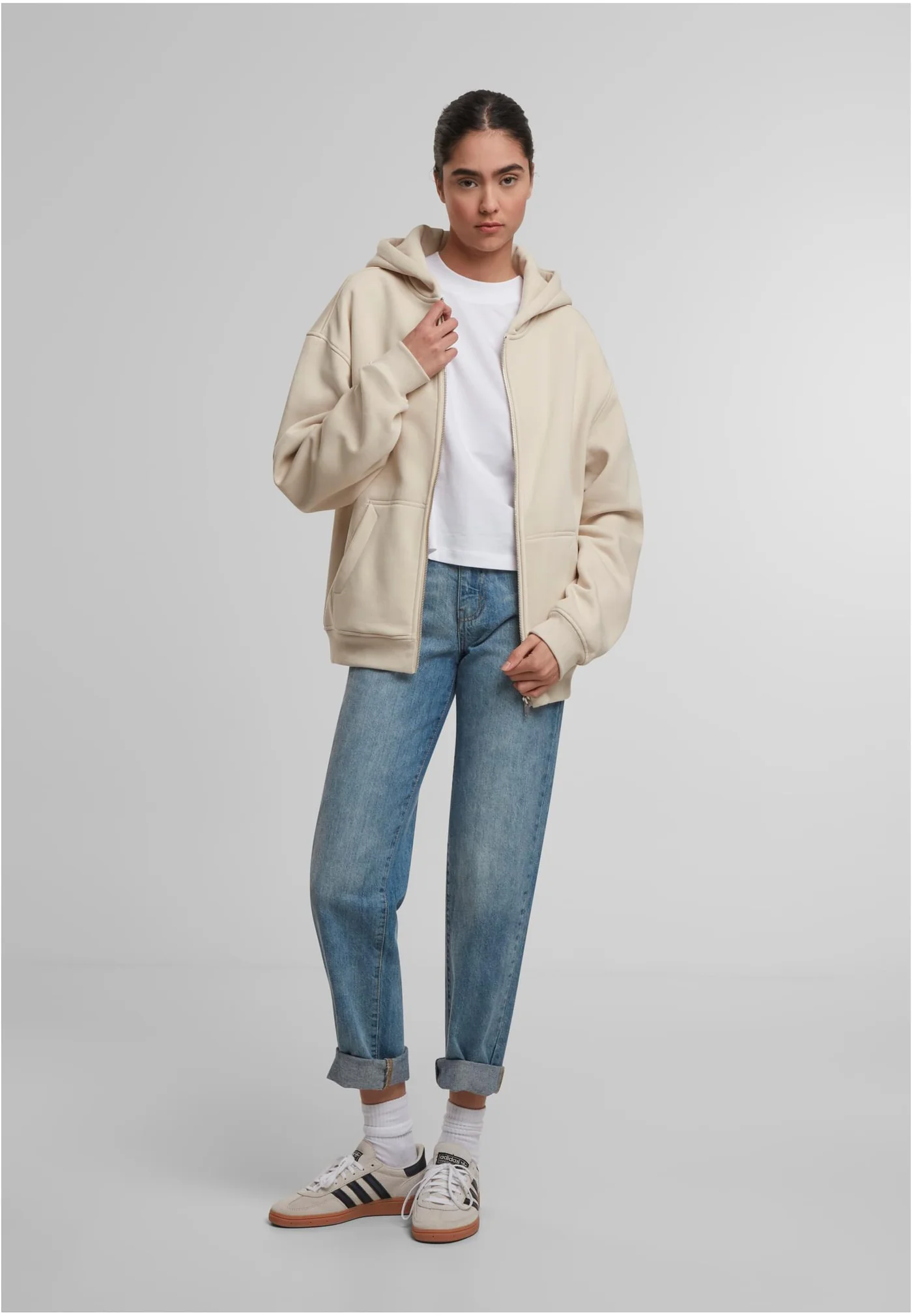 Sweat à Capuche Zippé Oversize Sans Cordon - extra