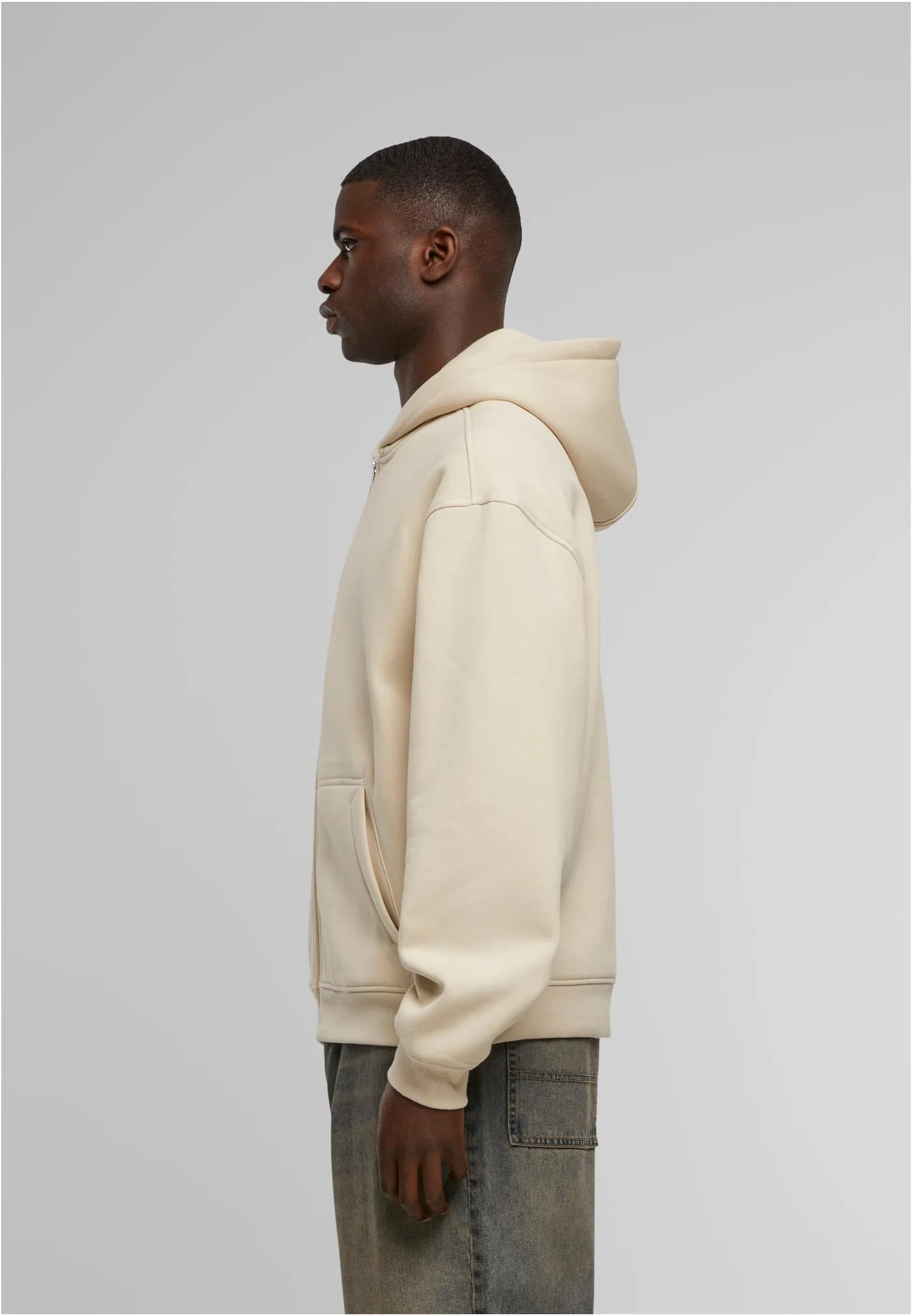 Sweat à Capuche Zippé Oversize Sans Cordon - extra