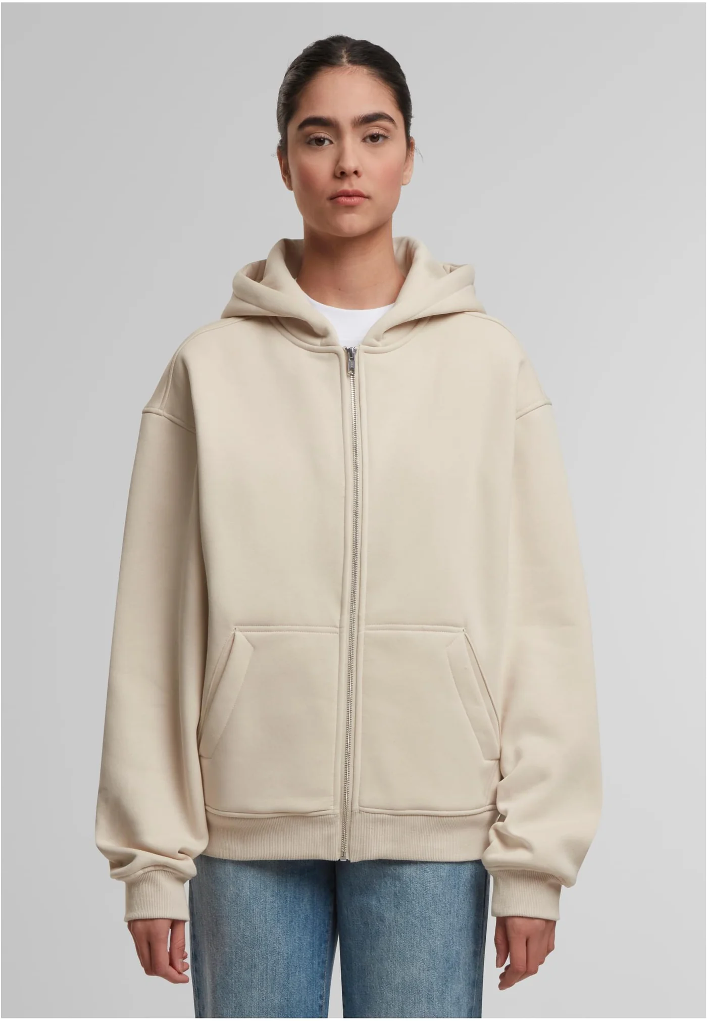 Sweat à Capuche Zippé Oversize Sans Cordon - extra