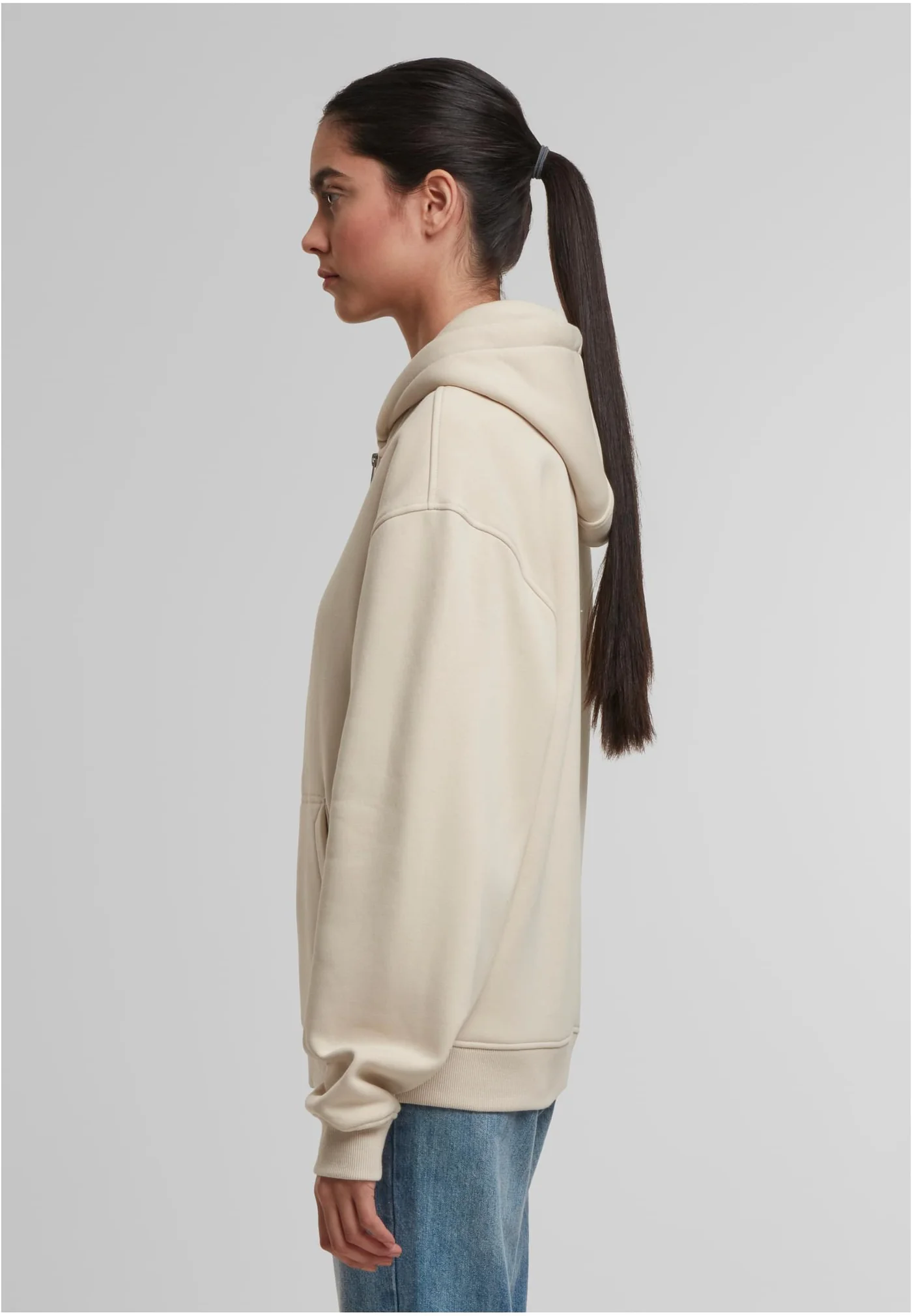 Sweat à Capuche Zippé Oversize Sans Cordon - extra