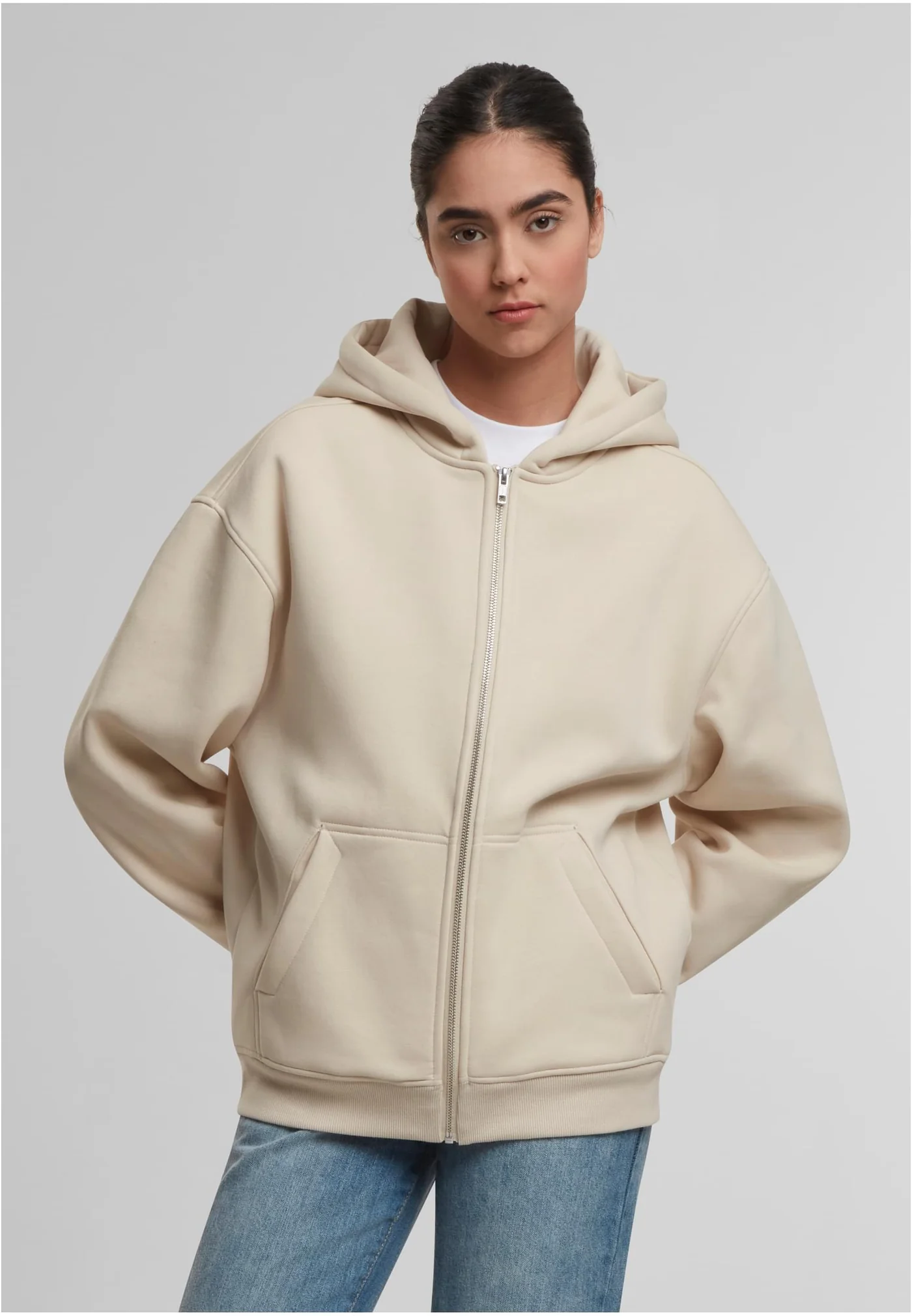 Sweat à Capuche Zippé Oversize Sans Cordon - extra