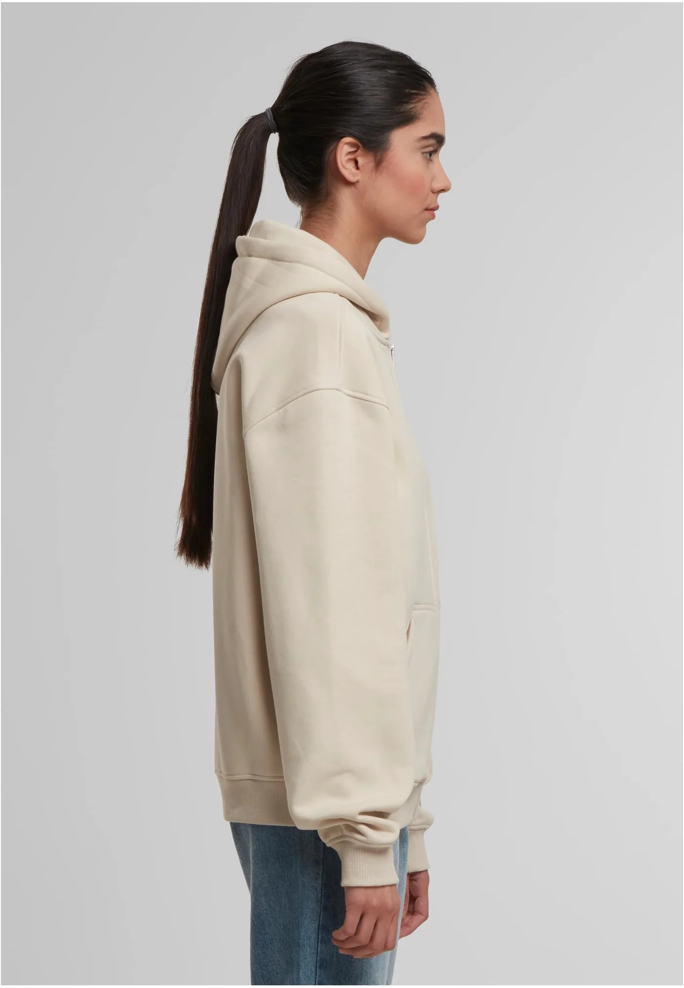 Sweat à Capuche Zippé Oversize Sans Cordon - extra