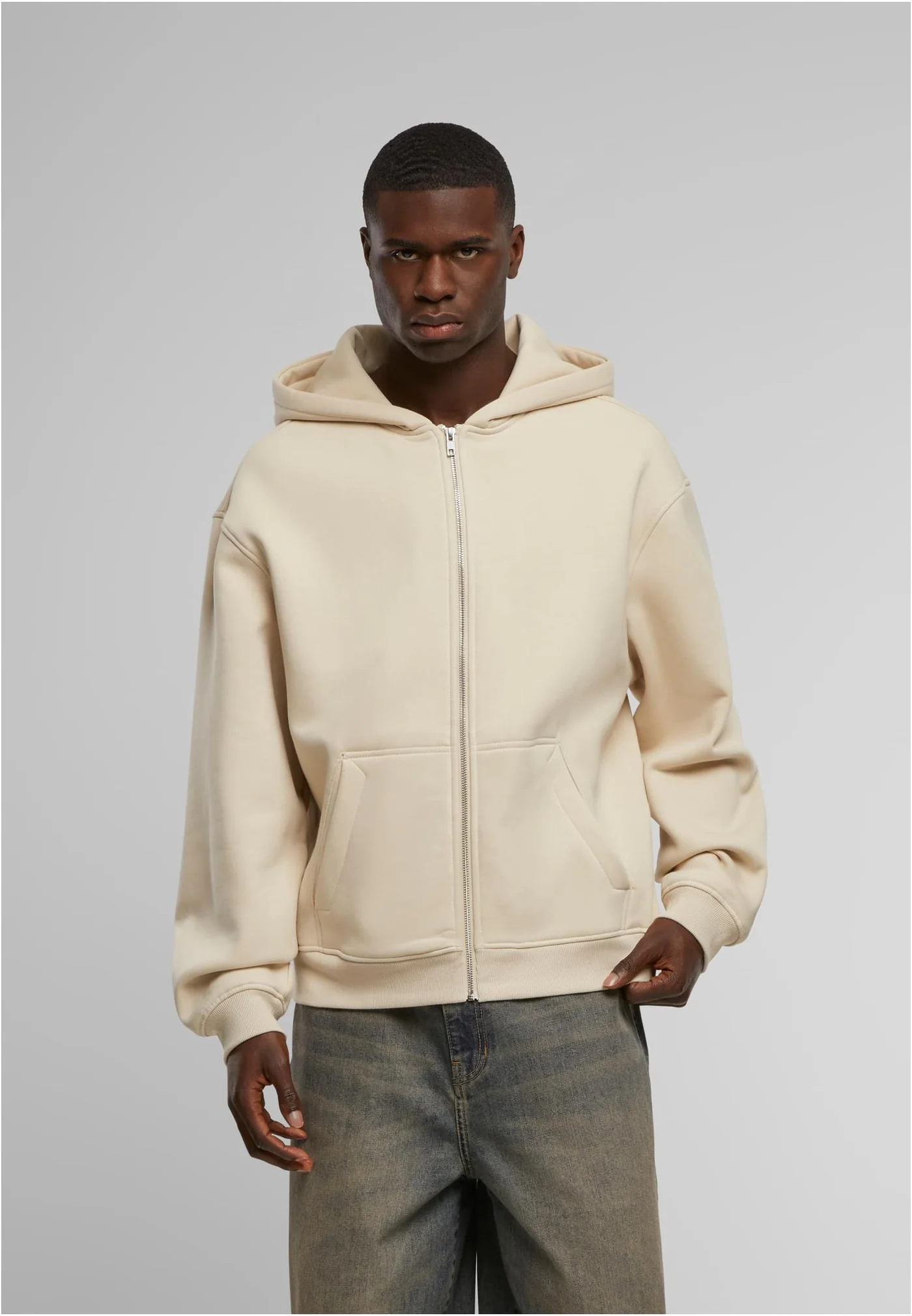 Sweat à Capuche Zippé Oversize Sans Cordon - extra