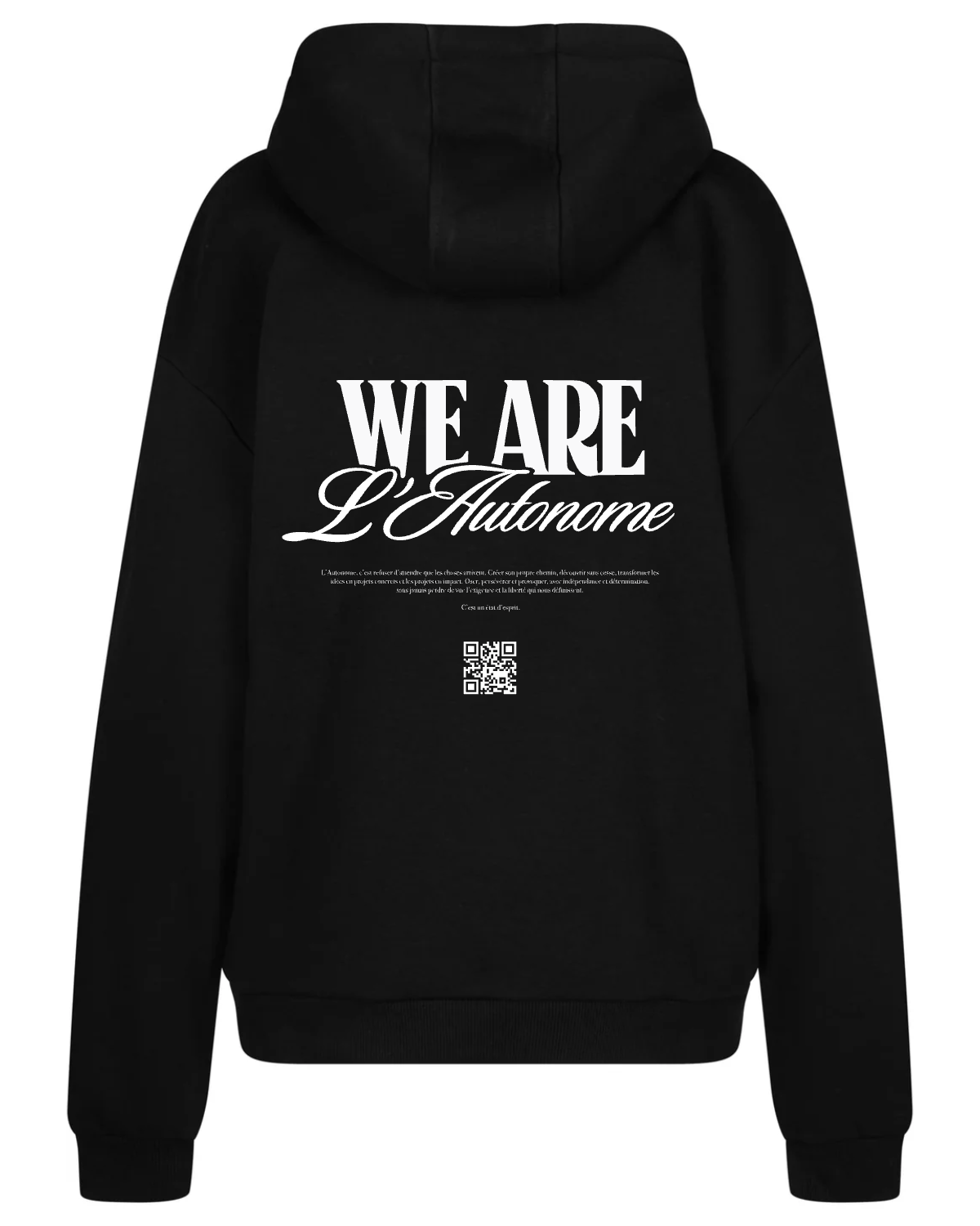 Arrière Brodé (We are l'autonome) Sweat à Capuche Oversize Sans Cordon - back